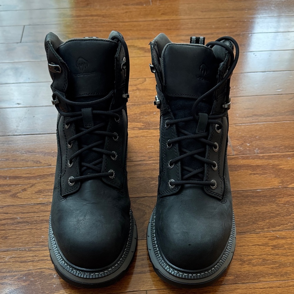 Wolverine Men’s Black Leather Composite Toe Work Boots